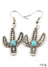 Boho Earrings, RH Dangle Earrings, Blue Cactus